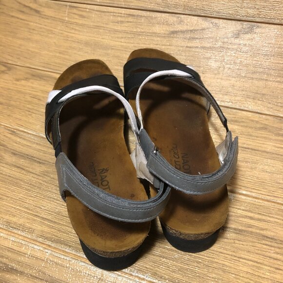 Naot women black & white leather sandals, 10 - Picture 5 of 11